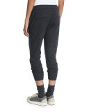 Drawstring-Waist Cashmere Spa Jogger Pants, Charcoal