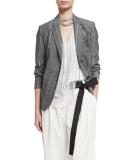 Grosgrain-Tie Leather Belt, Black