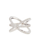 18K White Gold Diamond Double-Crisscross Ring