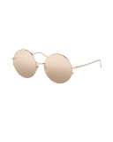 Round Metal Sunglasses, Rose-Tone