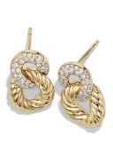 16.5mm Belmont Link Earrings with Diamonds in 18K Yellow Gold
