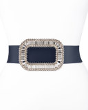 Pilgrim Crystal-Buckle Belt, Navy