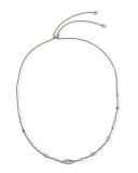 Debra Station Necklace, Clear/Hematite