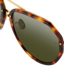 Oversized Aviator Sunglasses, Tortoise