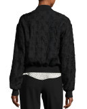 Jacquard Bomber Jacket, Black