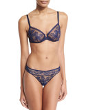 Fleur De Dentelle Thong, Blue Klein