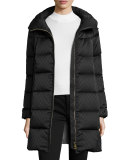 Embossed Down Puffer Jacket, Black