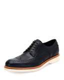 Fontana Wing-Tip Oxford w/Contrast Sole, Blue Marine