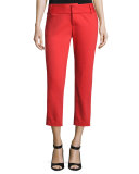 Cadence Cropped Cigarette Trousers, Bright Red