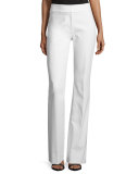 Sam Flare-Leg Twill Pants, White