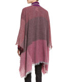 Viaggo Wool-Blend Plaid Serape, Raisin, Plus Size