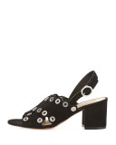 Seana Grommet Crisscross Sandal, Black