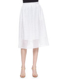 Geometric Eyelet Lace Skirt