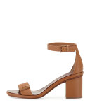 Gabrielle Leather City Sandal, Royal Tan