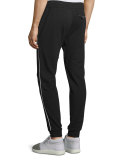 Mesh-Trim Drawstring Sweatpants, Black