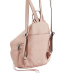 Julian Medium Leather Backpack, Vintage Pink