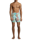 Moorea Coral & Fish Swim Trunks, Turmeric