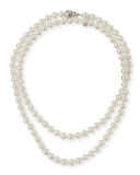 8mm Simulated Pearl Necklace with Moveable Clasp, 35"