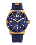 1898 Rubber-Strap Sport Watch, Blue