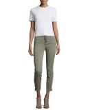 Brigitte Sky High Utility Cropped Cargo Pants, Gray
