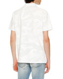 Tonal Camouflage Polo Shirt w/Rockstud, White