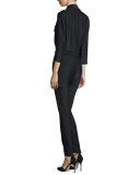 Daffodil Taffeta Tuxedo Jumpsuit, Black