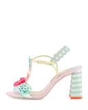 Lilico Floral Mid-Heel Sandal, Pearl Blue