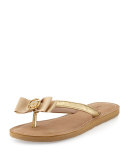 ida bow thong sandal, gold
