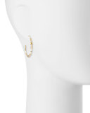 Oro Striped Hoop Earrings, Gold/Ivory
