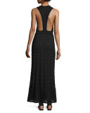 Sleeveless T-Strap Back Maxi Dress