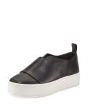 Wallace Leather Platform Skate Sneaker, Black