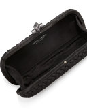 Woven Faille Large Knot Clutch Bag