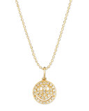 14k Gold Diamond Happy Face Pendant Necklace