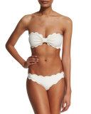 Antibes Scalloped Swim Top, Off White