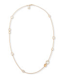 Mother-of-Pearl 18K Rose Gold Station Necklace, 31"