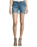 Emma Raw-Hem Denim Bermuda Shorts, Gypset Blue