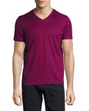 Cotton V-Neck T-Shirt, Red