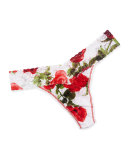 Rose Red Signature Lace Original-Rise Thong, Red/White