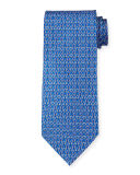 Allover Gancini-Print Silk Tie