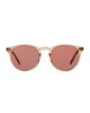 O'Malley NYC Peaked Round Photochromic Sunglasses, Amber