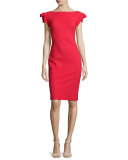 Donna Rosette-Sleeve Sheath Dress 