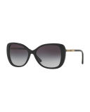 Gradient Metal-Trim Square Butterfly Sunglasses