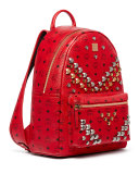 Stark Men's Stud Medium Backpack, Ruby Red