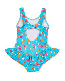One-Piece Ruffle Fish-Print Swimsuit, Multicolor, Size 6-24 Months
