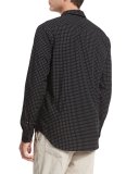 Dot-Print Woven Oxford Shirt, Black