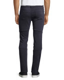 Bearden Skinny-Leg Moto Jeans, Storm Blue