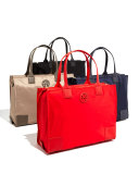 Ella Packable Nylon Tote Bag, Tory Navy