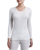 Silk Long-Sleeve Shirt, Pale Cream