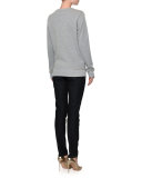 Rockstud-Trim Skinny Jeans, Navy Denim