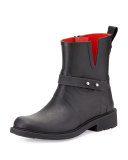 Moto Rubber Rain Boot, Black